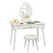 Kids Vanity Makeup Table And Chair Set Make Up Stool Play Set For Children White